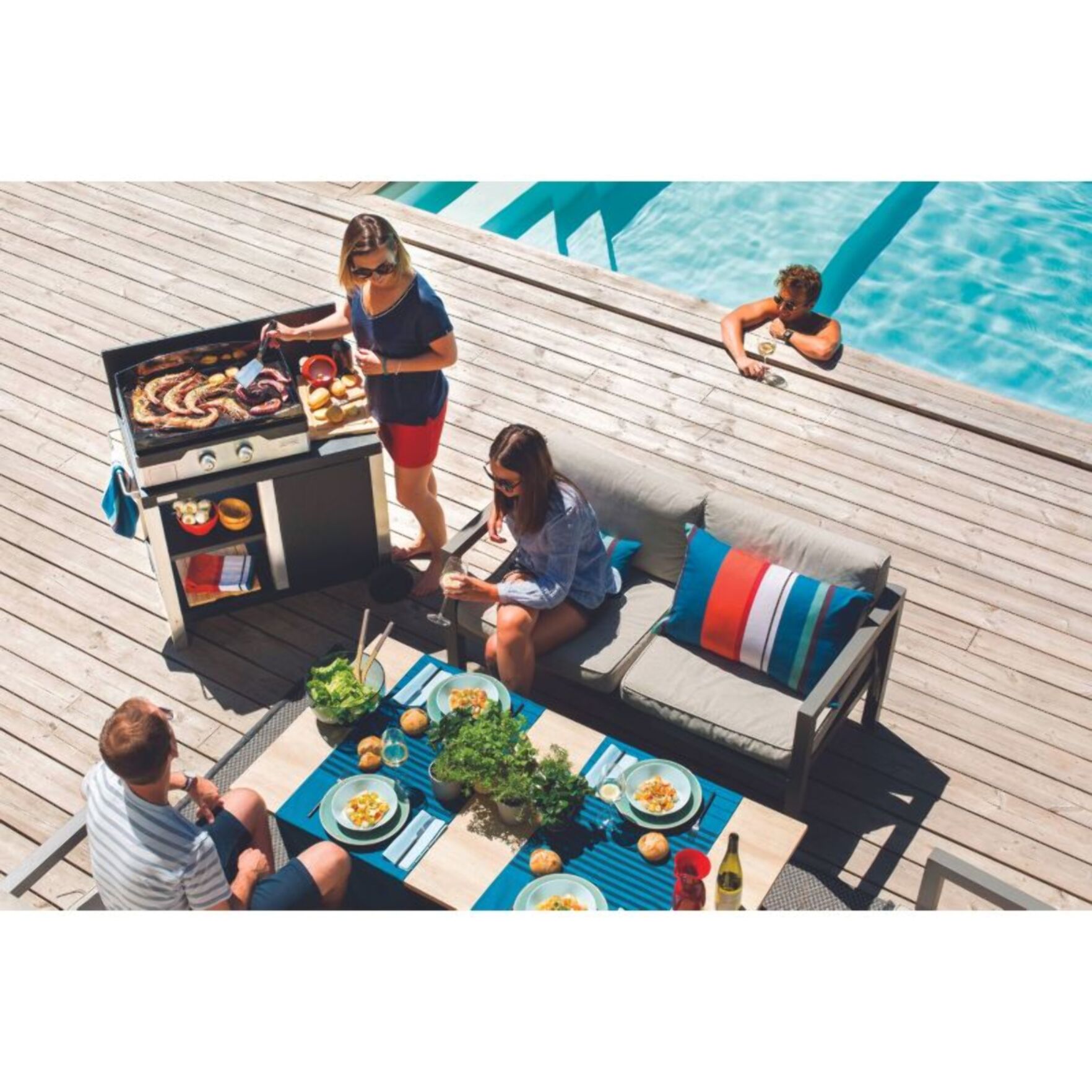 Plancha gaz LE MARQUIER Signature Allure 260 Duo 2 brûleurs à poser, 60x40 cm