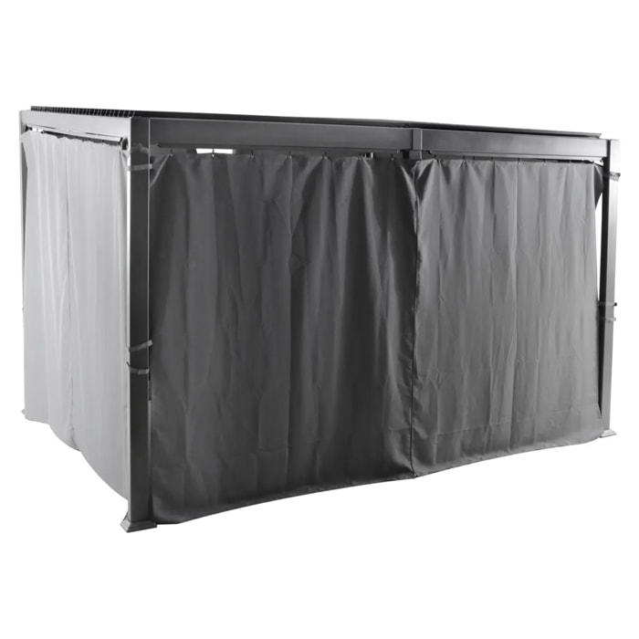 Rideaux pour pergola "Avila" ardoise 4x3m en polyester