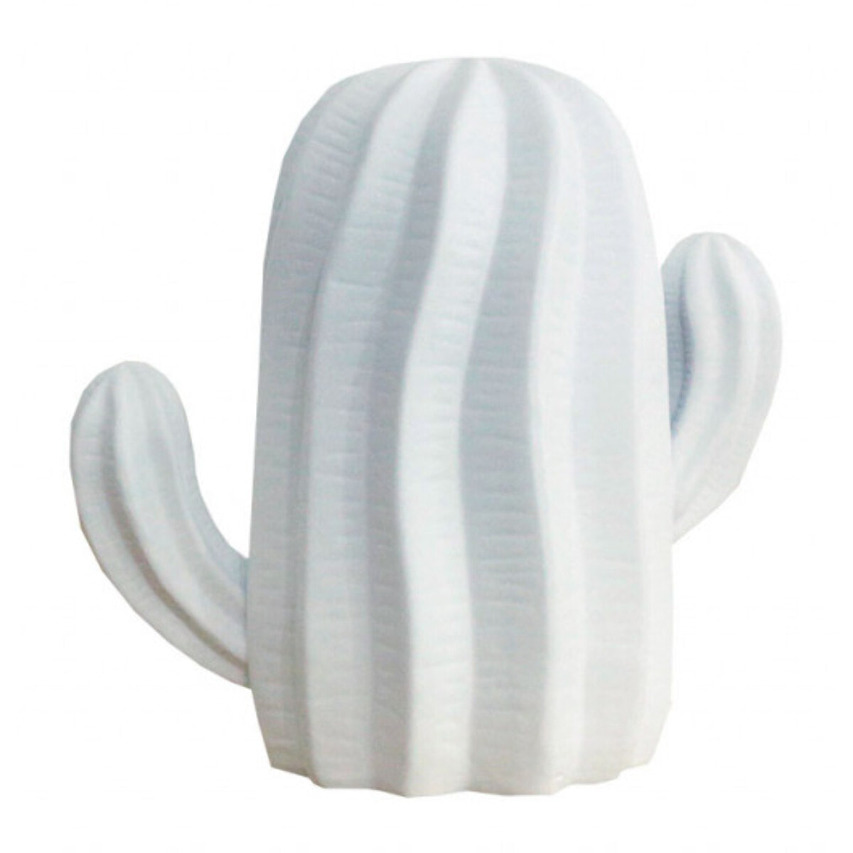 Sculpture cactus blanc décoration H16cm - CACTUS