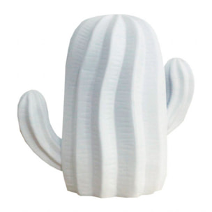 Sculpture cactus blanc décoration H16cm - CACTUS