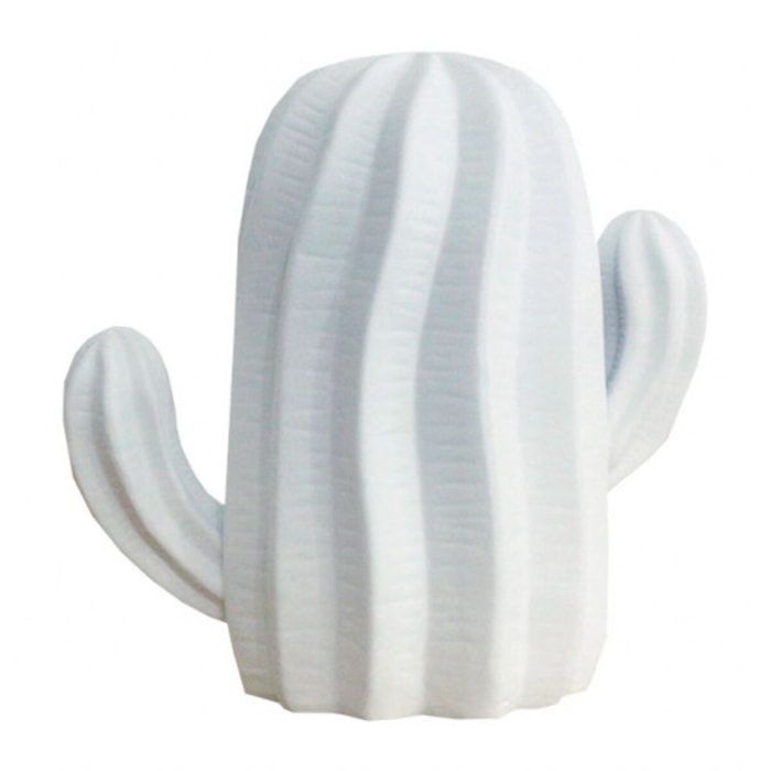 Sculpture cactus blanc décoration H16cm - CACTUS