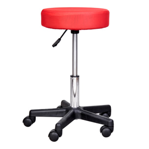 Tabouret massage a roulettes reglable en hauteur pivotant avec trois couleurs de housse de protection