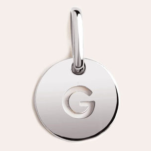 Charm Mini Medallion Letter in Argento