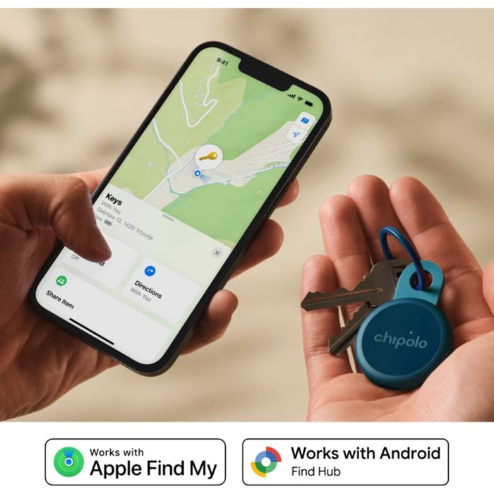 Tracker GPS CHIPOLO Loop rechargeable USBC bleu marine