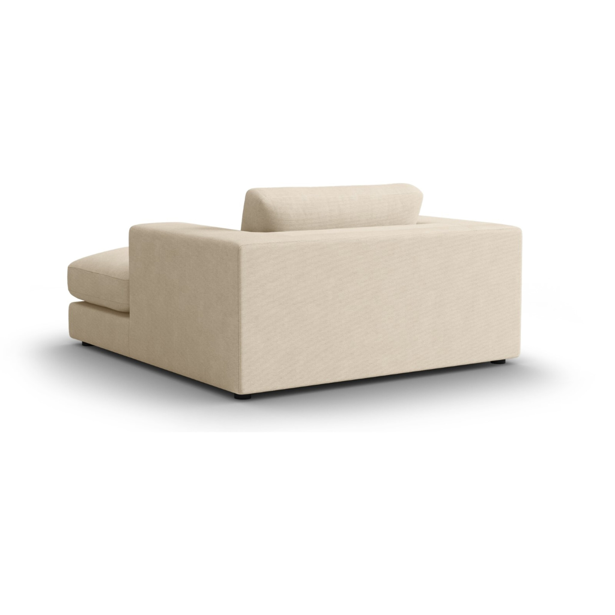 Méridienne "Tendance" en velours côtelé beige clair