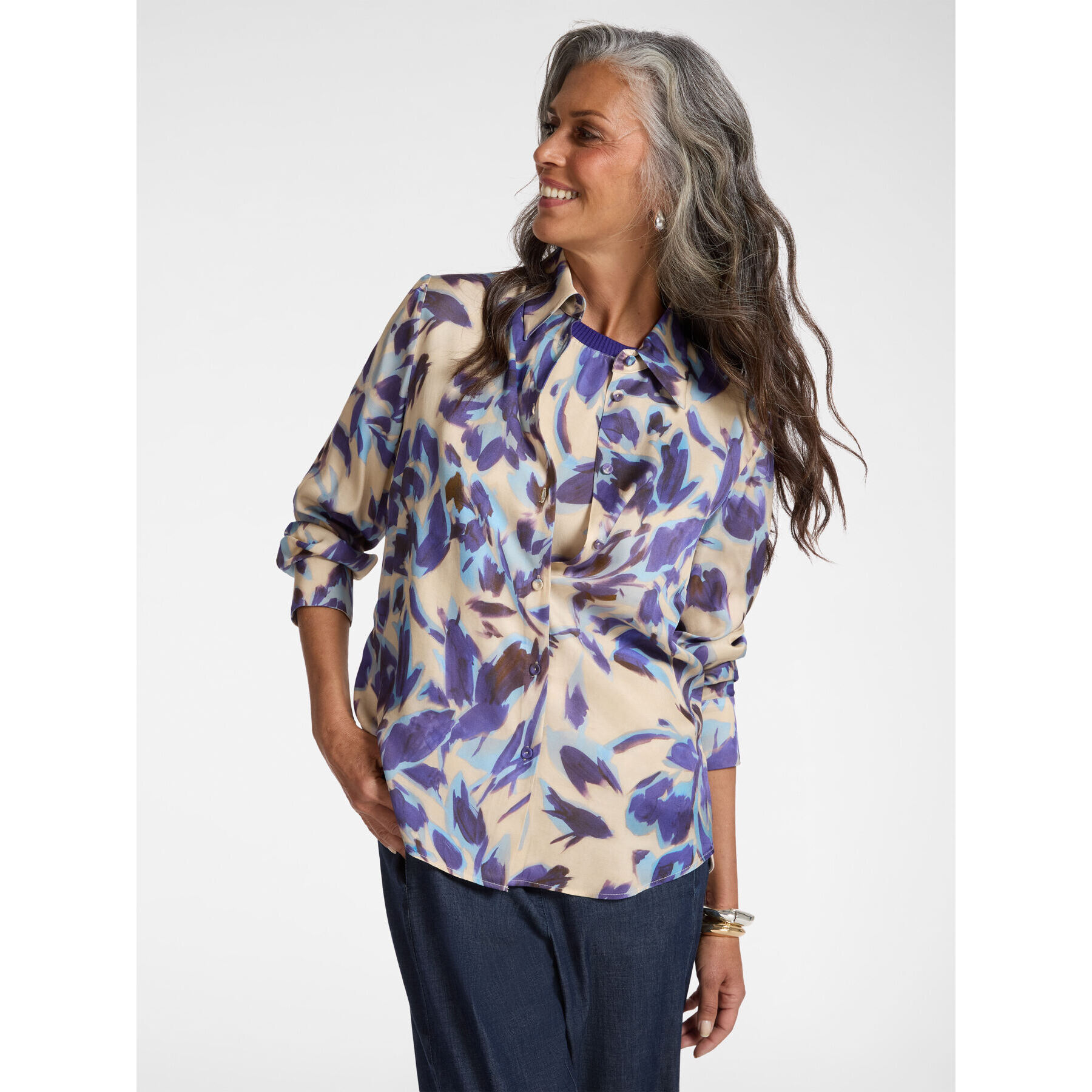 Elena Mirò - Camicia stampata - Viola