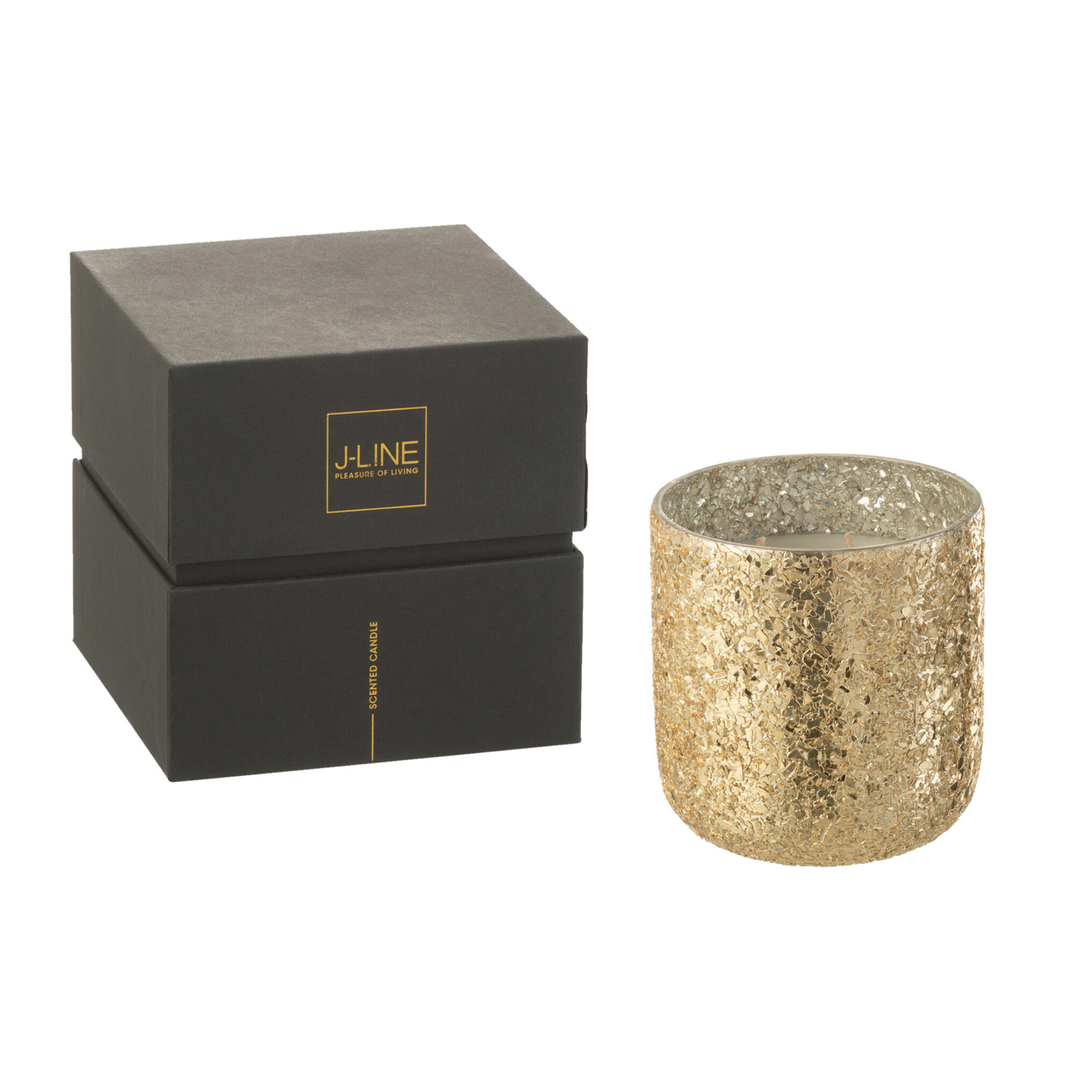 J-Line bougie parfumée Luxuria - Vanilla Escape - verre - or - medium - 60H