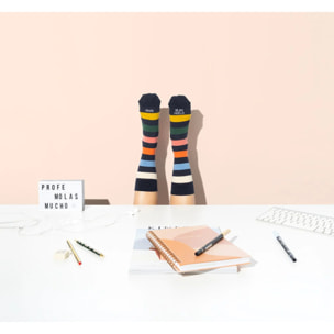 Calcetines "Profe dejas huella" Rayas talla 35-38