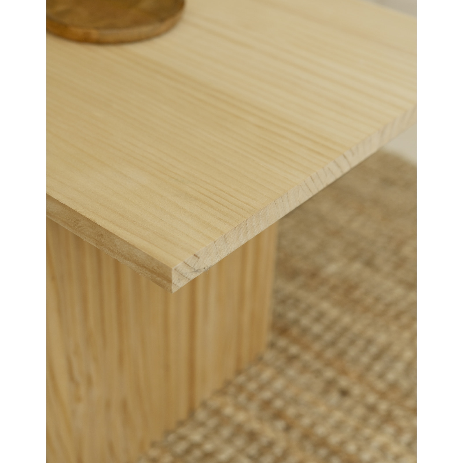 Table basse en bois massif ton chêne moyen 120cm Hauteur: 45 Longueur: 120 Largeur: 55