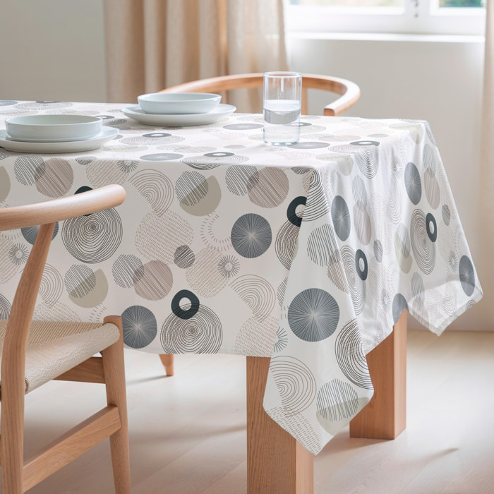 Nappe imprimée anti-tâches CALEB GRIS