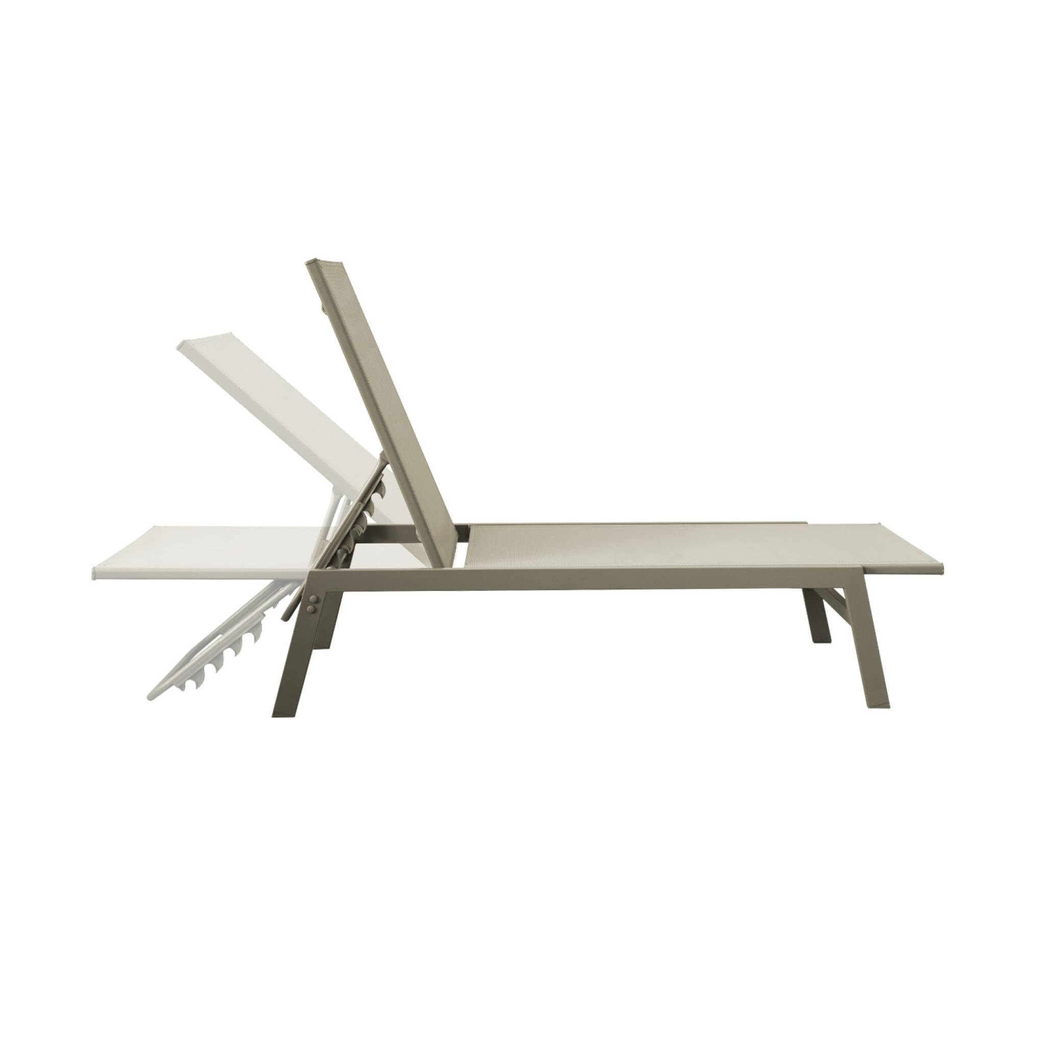 Transat acier multi positions (lot de 2) FLORA