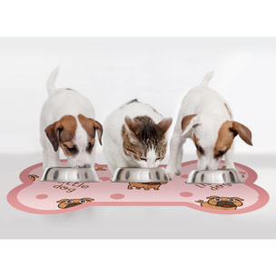 Alfombra de vinilo mascotas CERAMIKO, Bone pink 60x100 cm