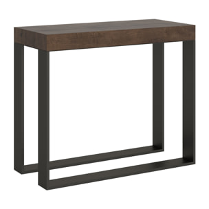 Console Elettra Premium cm.90x40 (extensible à 300) Noyer cadre Anthracite