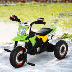 Tricycle enfants moto cross effets musicaux et lumineux coffre rangement