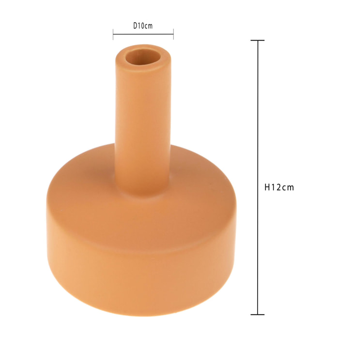 Vaso Piedistallo H.12 Cm - Pezzi 3 - 10X12X10cm - Colore: Arancio - Bianchi Dino - Decori Casa E Complementi