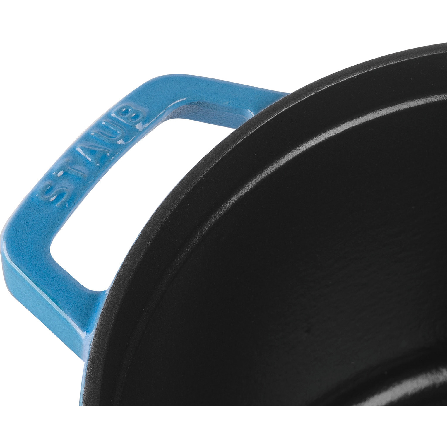 Cocotte en fonte 24 cm, Rond(e), Bleu Glacier
