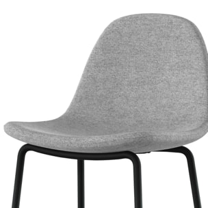 Lot de 2 chaises pour îlot central en tissu gris clair 65,5 cm - Henrik