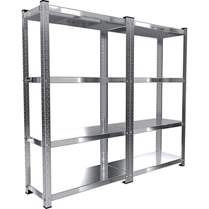 2 Scaffali In Metallo Scaffale Alta Portata Con 4 Ripiani Regolabili Ideale Per Garage Officina Cantina Capannone Magazzino Design Modulare 150 cm