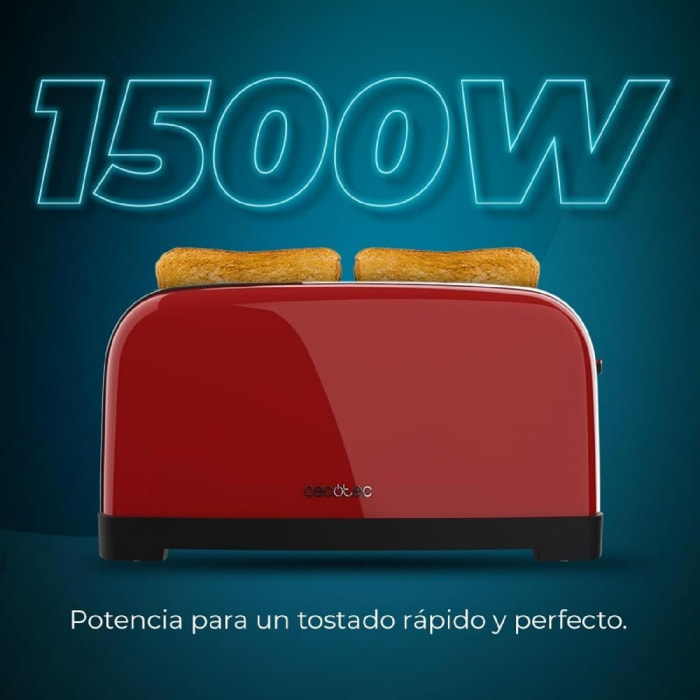 Grille-pain vertical Toastin' time 1500 Red Cecotec