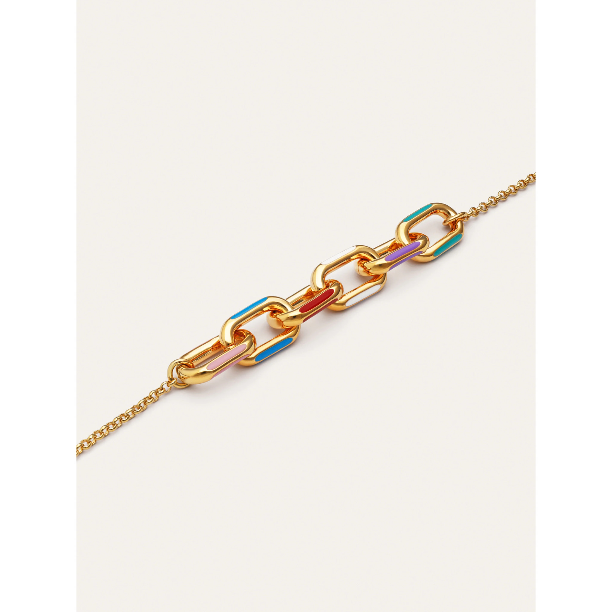 Collana Link Rainbow Enamel Placcato Oro