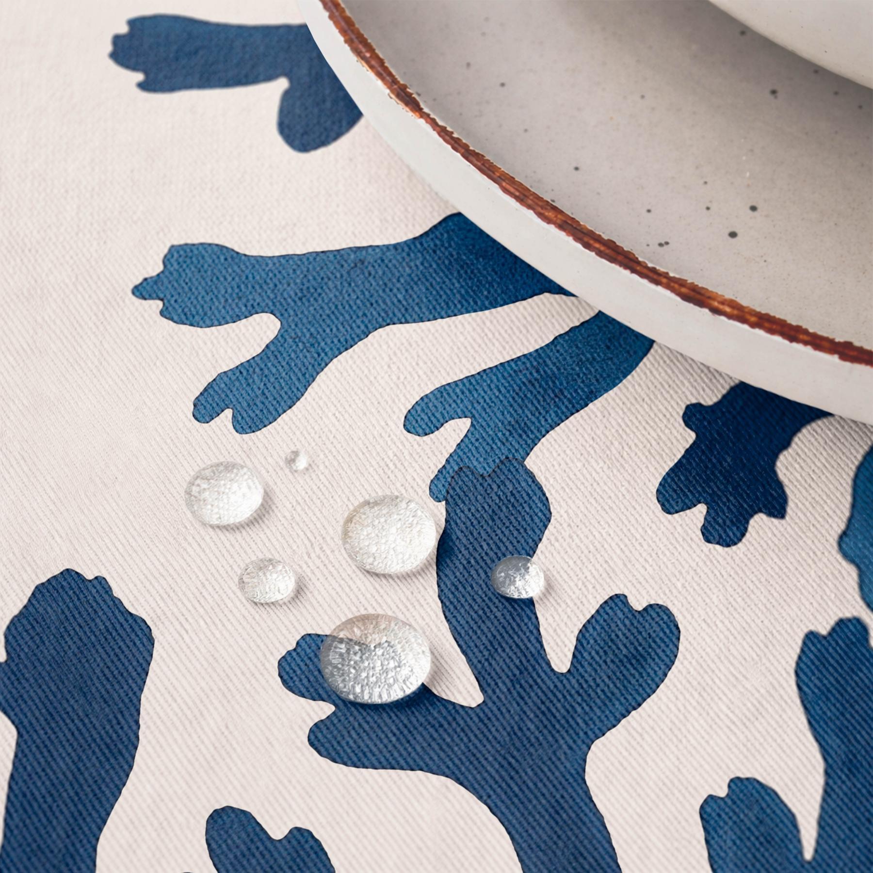 Nappe anti-taches AZURE MARINE - en 100 % coton