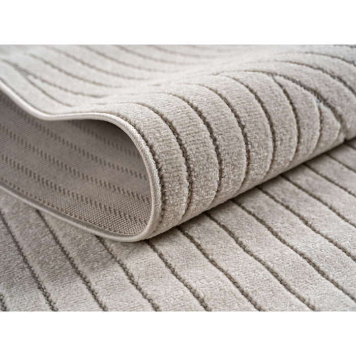 ALVORA - Tapis intérieur/extérieur crème à motif géométrique