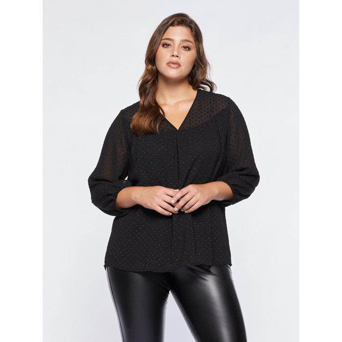 Fiorella Rubino - Blusa de plumeti - Negro