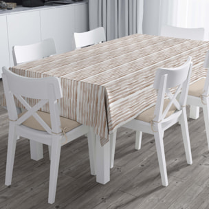 Mantel de Tela Estampado - Antimanchas - Algodón - Poliéster - Rayas Dgrade Canela