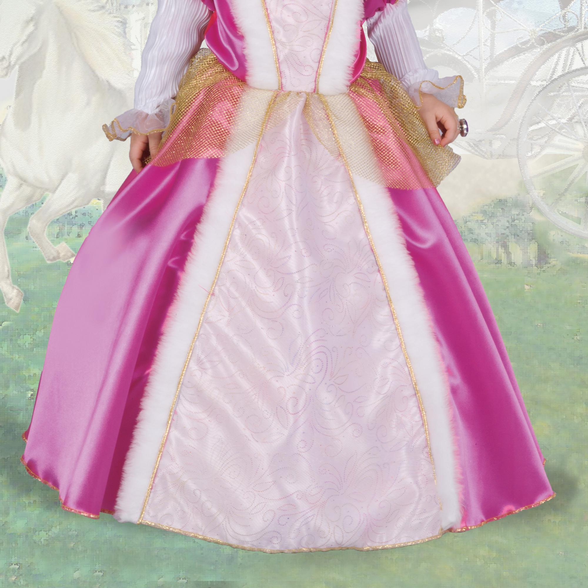 Abito Principessina Di Russia Costume Carnevale Rosa Bambina