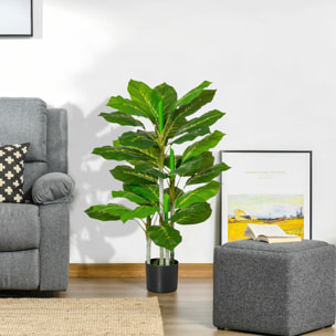 Conjunto de 2 Plantas Artificiales 95 cm Árboles Artificiales con 33 Hojas y Maceta para Interior y Exterior Decoración Salón Oficina Verde