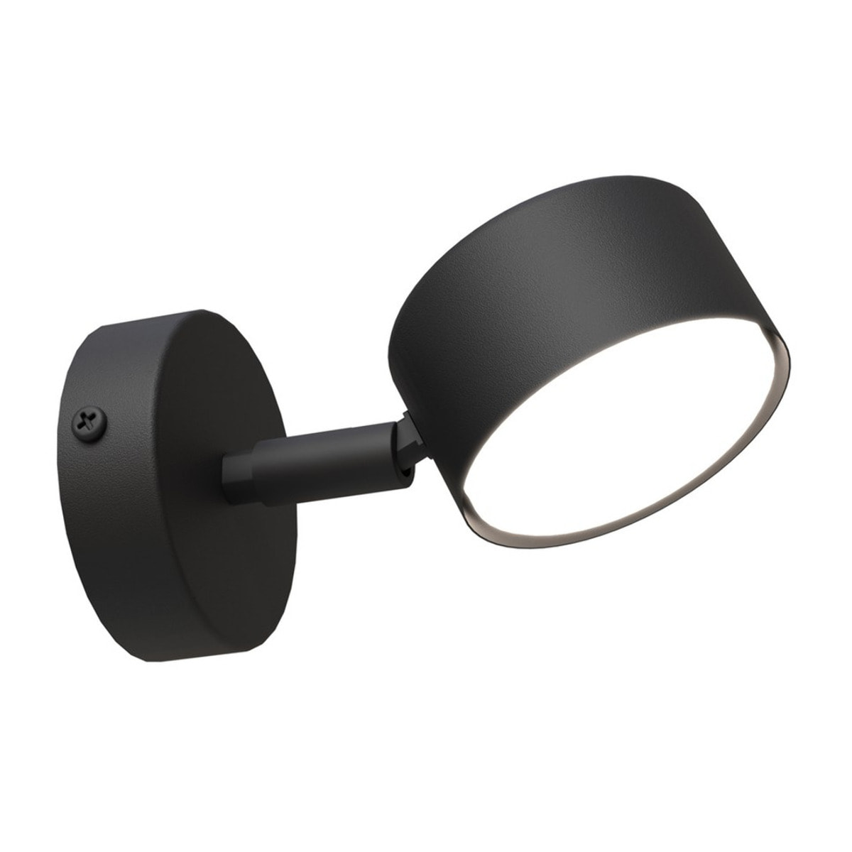 Lampada a parete Sora in acciaio nero opaco