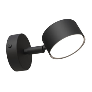 Lampada a parete Sora in acciaio nero opaco