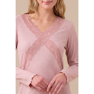Camicia da notte donna in costina di viscosa articolo classic Noidinotte
