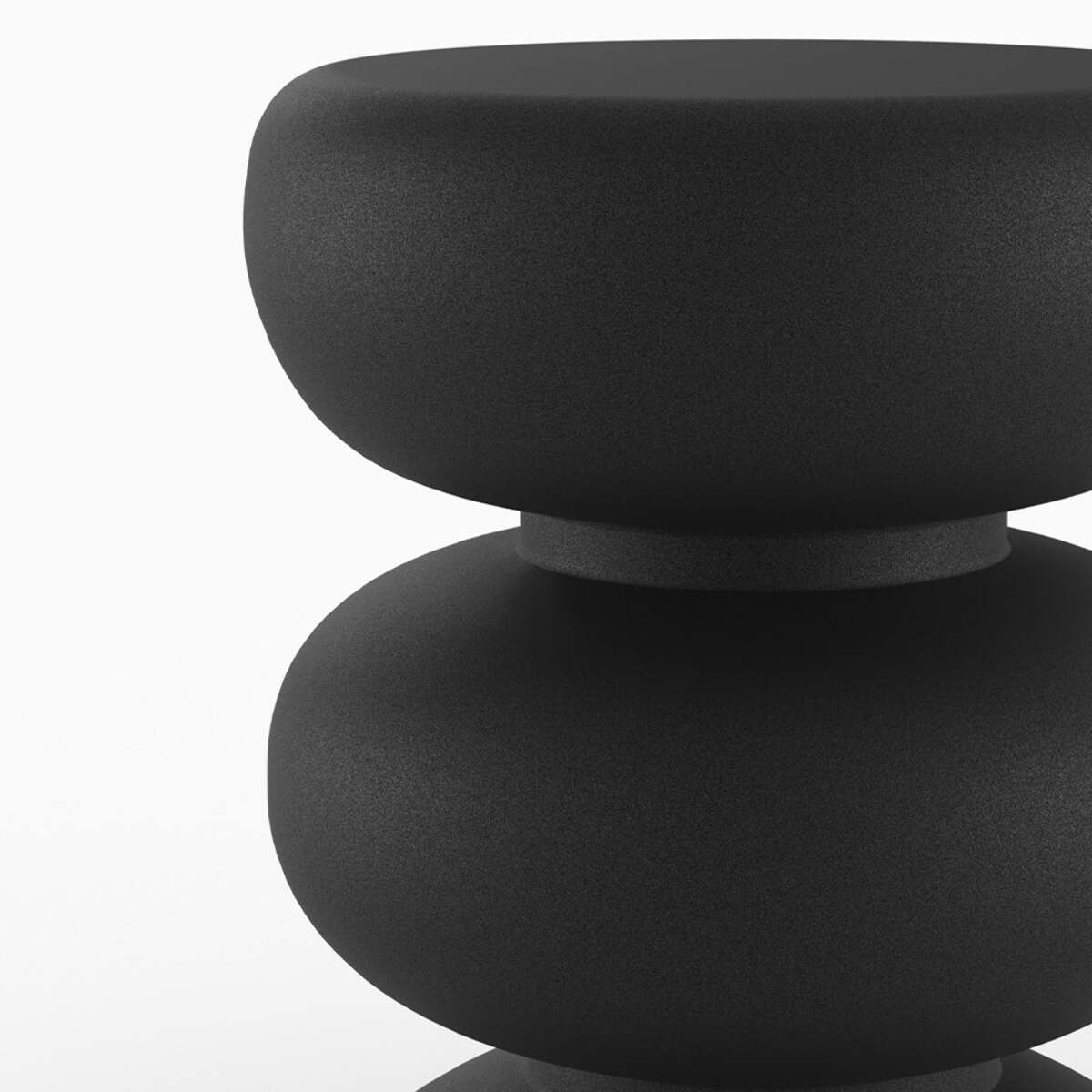 Table d'appoint ronde en métal noir D35 cm - Cléo