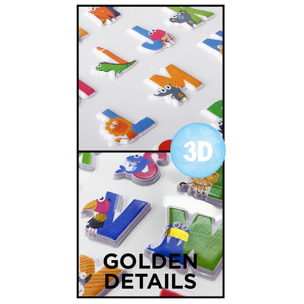 PACK 24 Pz. ADESIVI STICKERS RILIEVO DESIGN ANIMALI