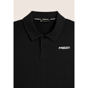 Polo in heavy jersey stretch con logo