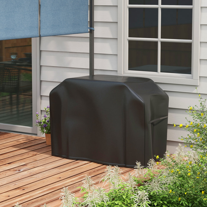 Funda para Barbacoa Rectangular Cubierta para Parrilla de Barbacoa de Tela Oxford 420D Anti-UV Impermeable Antipolvo con Cordón 124x61x91 cm Negro