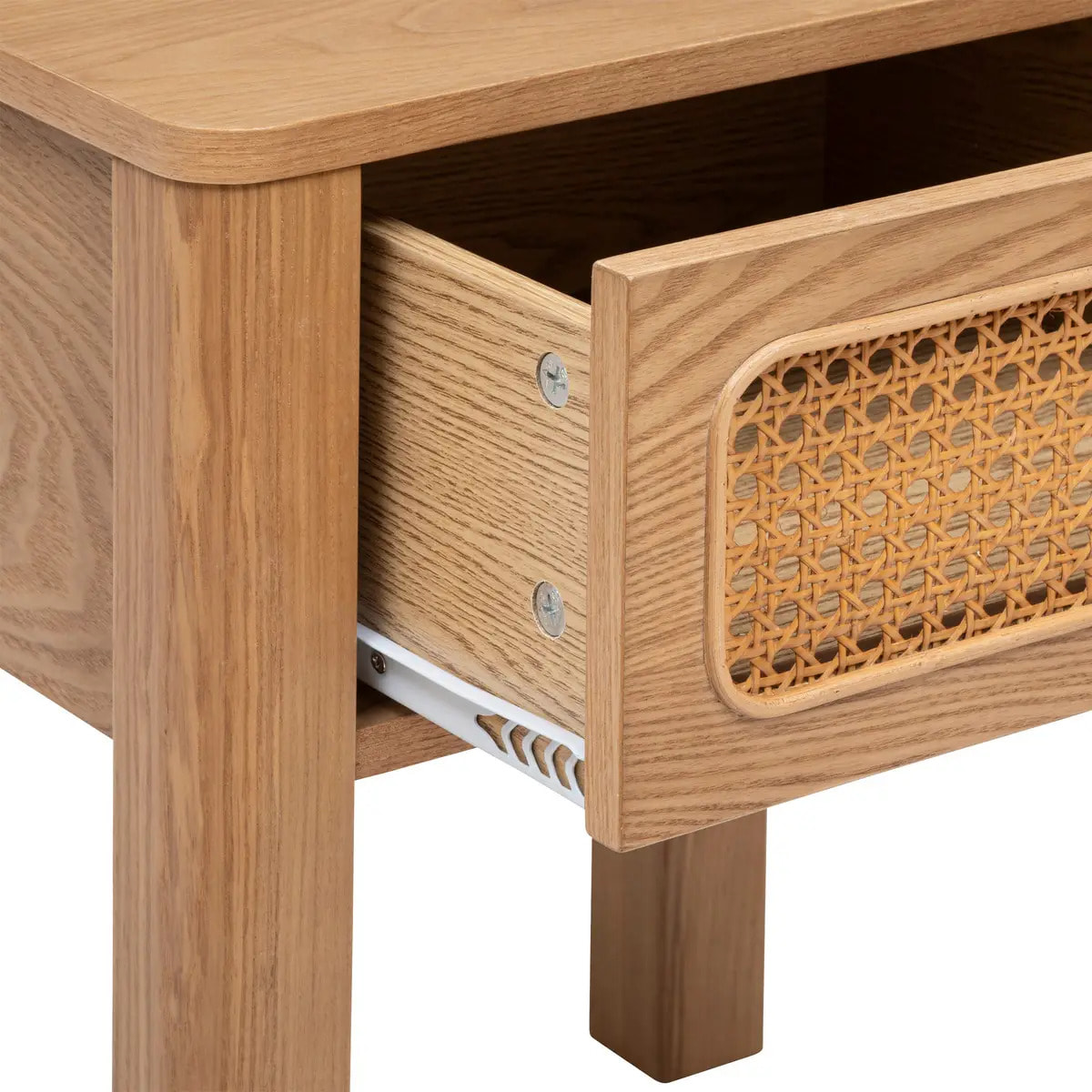 Tables de chevet "Tiria" en placage frêne 1 tiroir H52,5cm