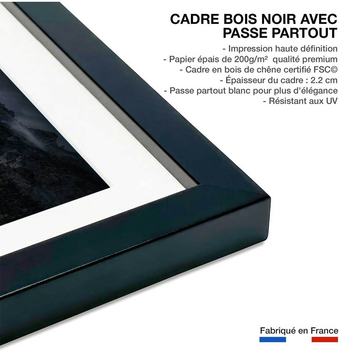 Affiche lacs en Autriche Affiche sous cadre noir