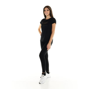 T-shirt Leone donna con maniche corte Blackout