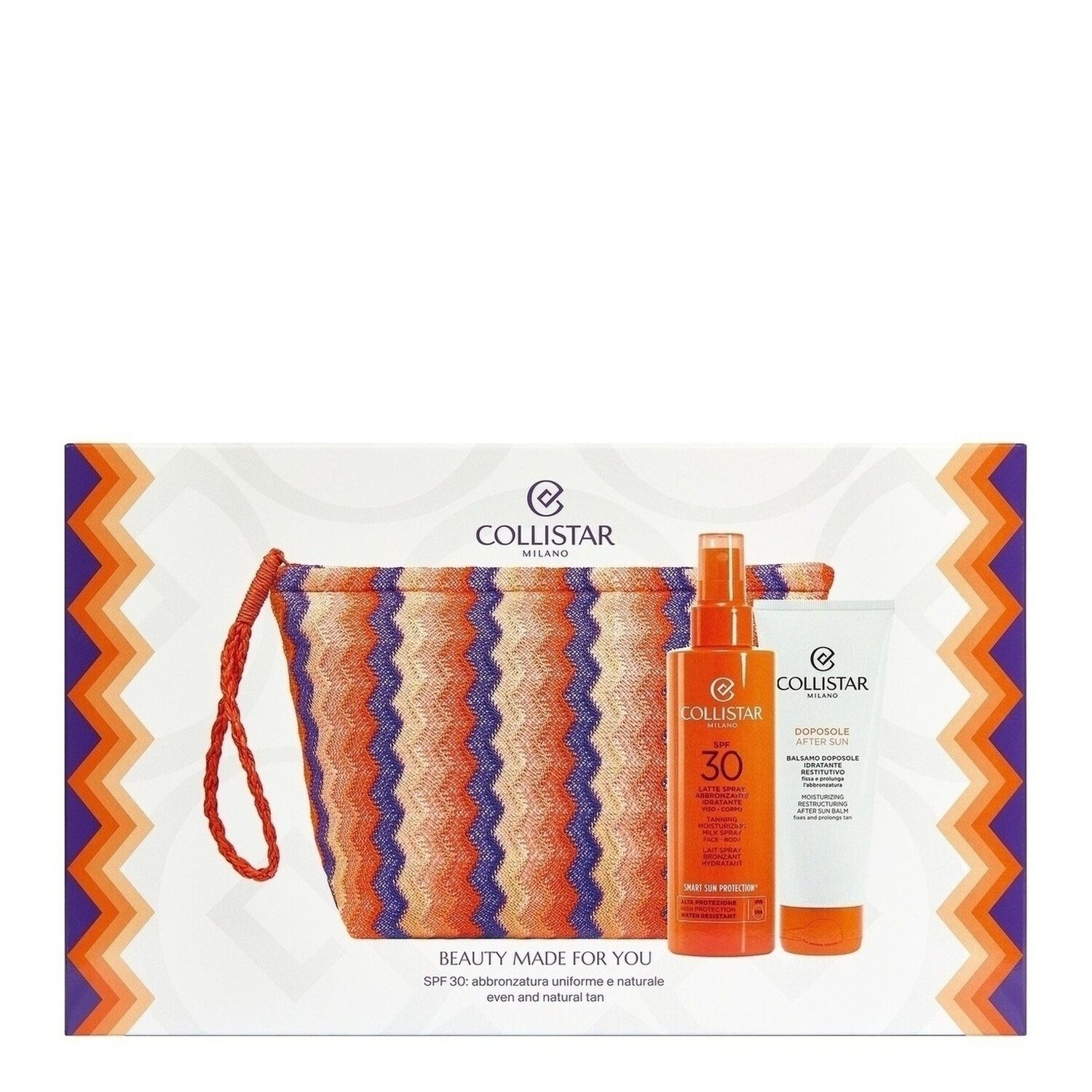 Beauty Made For You - Coffret Lait Spray Bronzant Hydratant Visage-Corps SPF30 200ml + Crème Après-Soleil Superhydratante Régénérante 100ml