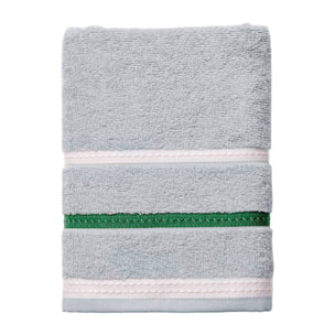 Toalla de manos 50x90cm 450gms 100% algodón gris con rayas neutral benetton