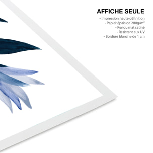 Affiche contemporain fleurs Affiche fleurs bleuets Affiche seule