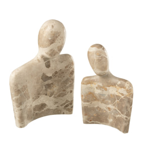 J-Line décoration couple câlin Marbre - pierre - beige