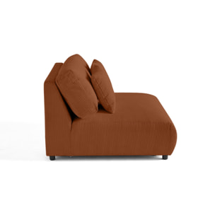 Garance - module d'assise 2 places - en velours côtelé - Terracotta