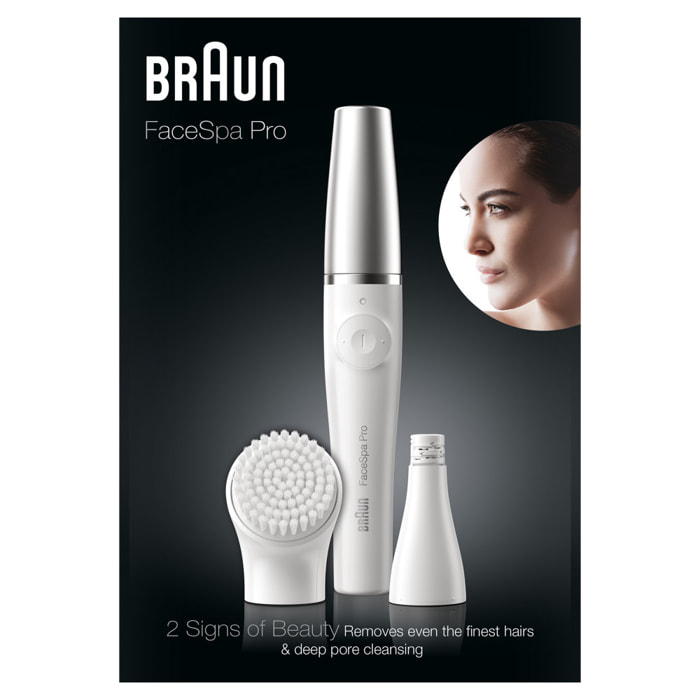 Braun Épilateur Visage Face 9 Pro - Avec Brosse Exfoliante - Blanc/Argent