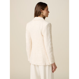 Oltre - Giacca blazer con paillettes - Bianco
