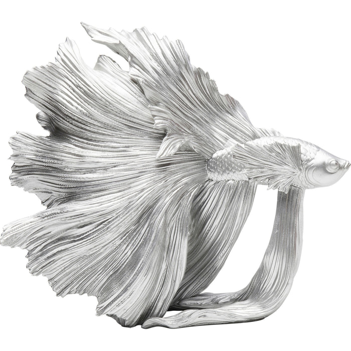 Déco Poisson combattant 34cm argenté Kare Design