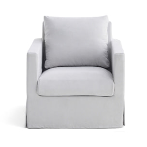 Serena - fauteuil déhoussable en tissu - Gris clair