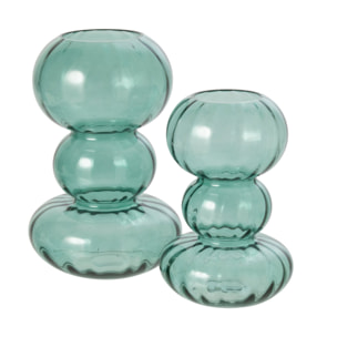 J-Line vase - verre - bleu pétrole - large